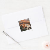 Arizona wilde paarden vierkante sticker (Envelop)