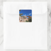 Arizona, Window Rock. Hoofdstad van de Navajo Vierkante Sticker (Tas)