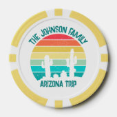 Arizona Woestijn Cactus Zonsondergang Persoonlijk Poker Chips (Voorkant)