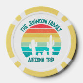 Arizona Woestijn Cactus Zonsondergang Persoonlijk Poker Chips (Achterkant)