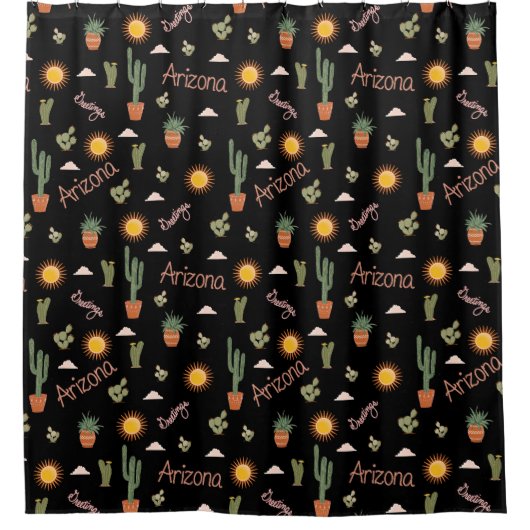 Arizona Woestijn Droom Cactus Zon Gordijn (Voorkant)