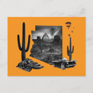 Arizona Woestijn Droom in Zwart en Wit Briefkaart
