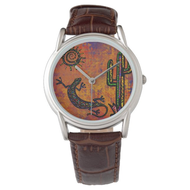 Arizona Woestijn Kunst Horloge (Voorkant)