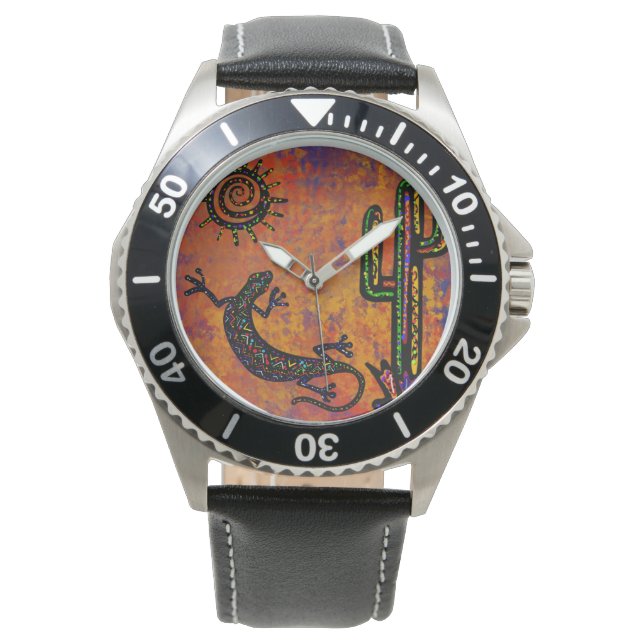 Arizona Woestijn Kunst Horloge (Voorkant)