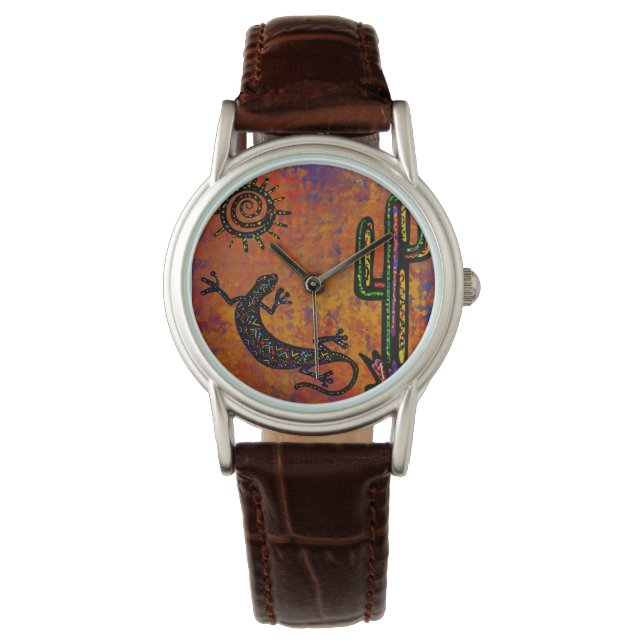 Arizona Woestijn Kunst Horloge (Voorkant)
