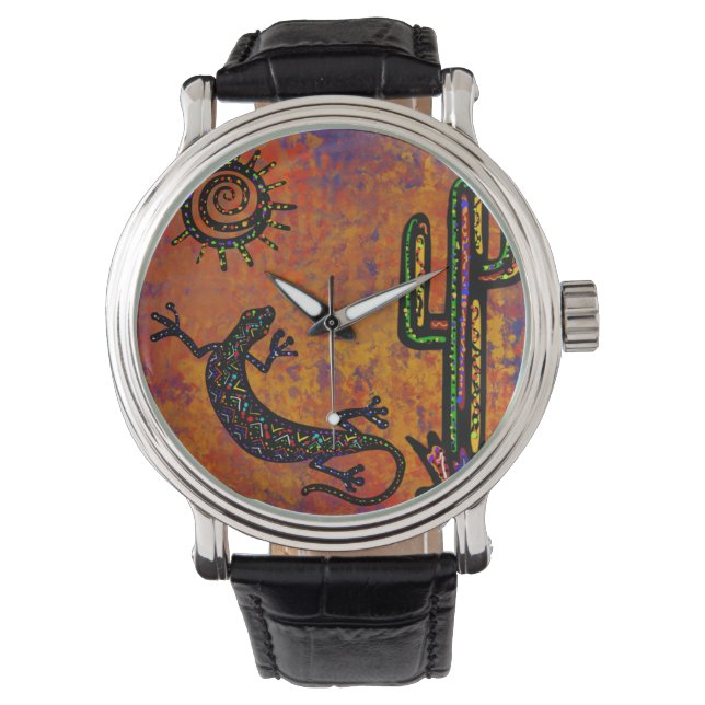 Arizona Woestijn Kunst Horloge (Voorkant)