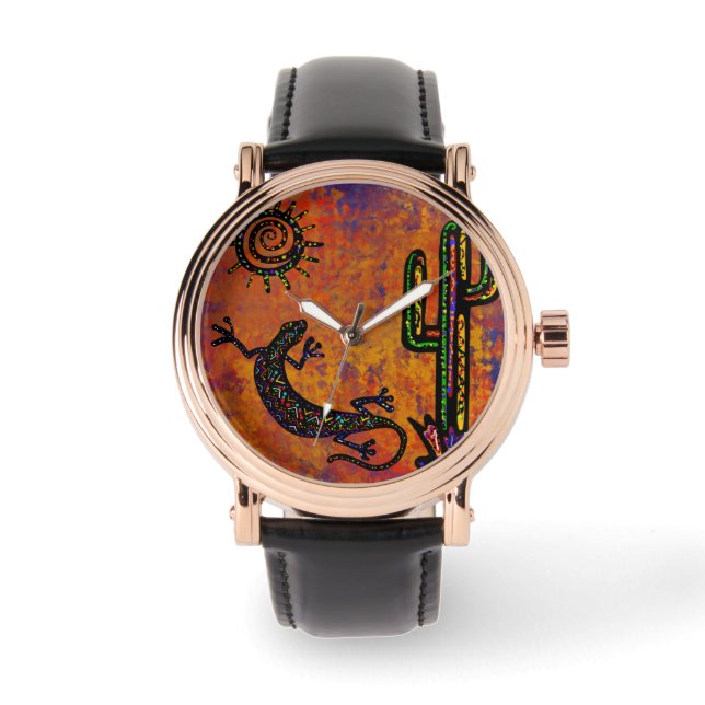 Arizona Woestijn Kunst Horloge (Voorkant)