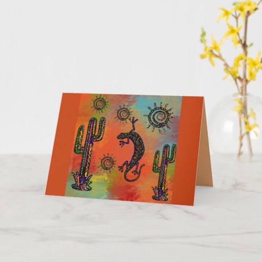 Arizona Woestijn Kunst Kaart (Gele Bloem)