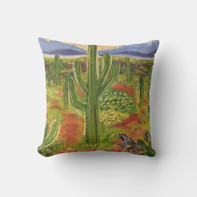 Arizona Woestijn Kunst Kussen (Voorkant)