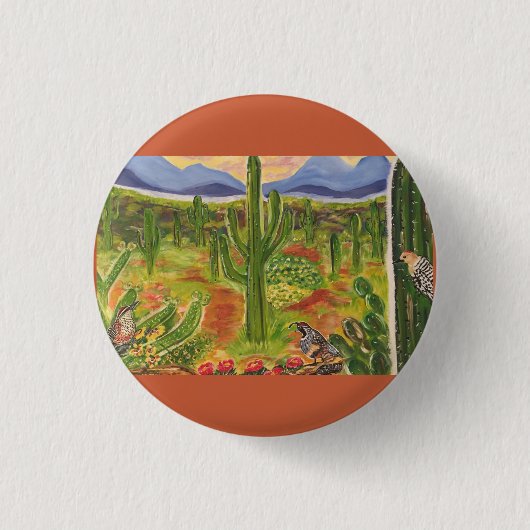 Arizona Woestijn Kunst Ronde Button 3,2 Cm (Voorkant)