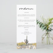 Arizona Woestijn Saguaro Cactus Menukaarten Menu (Staand voorkant)