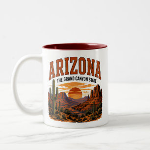 Arizona Woestijn Zonsondergang Avontuur Tweekleurige Koffiemok
