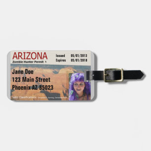 Arizona Zombie Hunter Permit Bagagelabel