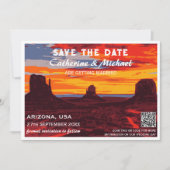 Arizona Zonsondergang Reizen Poster Stijl QR Code Save The Date (Voorkant)