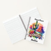 Arizona zonsondergang woestijn illustratie notitieboek (Binnen)