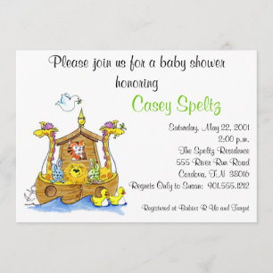 Ark Baby shower Uitnodiging