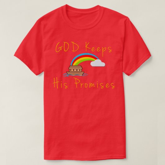 Ark en Rainbow God houdt zijn beloften aan Noah Re T-shirt (Design voorkant)