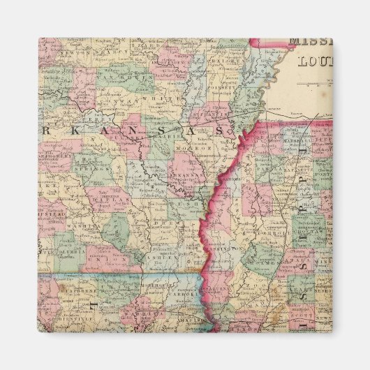 Ark, Miss, La Map van Mitchell Magneet (Voorkant)