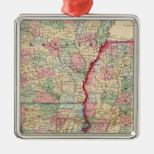 Ark, Miss, La Map van Mitchell Metalen Ornament (Voorkant)