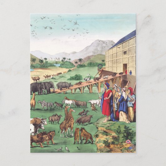 Ark van Noach met dieren Briefkaart (Voorkant)