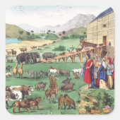 Ark van Noach met dieren Vierkante Sticker (Voorkant)