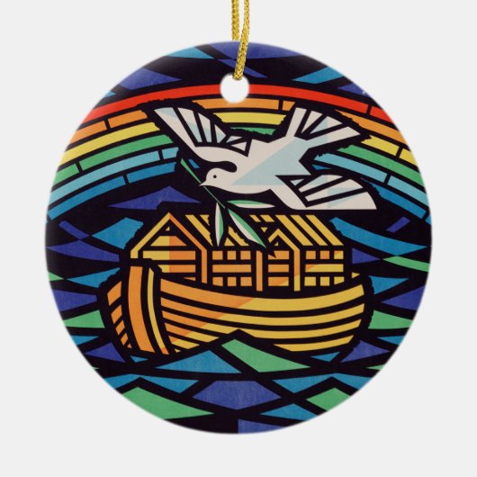 Ark van Noach met Heilige Geest Keramisch Ornament (Voorkant)
