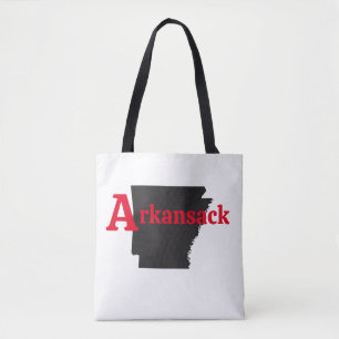 Arkansack rode tekst tote bag