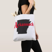 Arkansack rode tekst tote bag (Dichtbij)