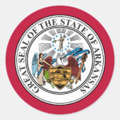 Arkansan Seal, Arkansas Ronde Sticker (Voorkant)