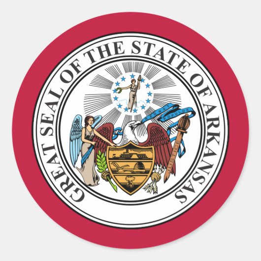 Arkansan Seal, Arkansas Ronde Sticker (Voorkant)