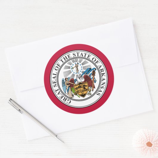 Arkansan Seal, Arkansas Ronde Sticker (Envelop)