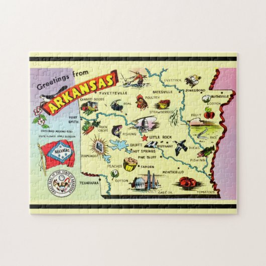 Arkansas 11x14 kaart legpuzzel (Horizontaal)