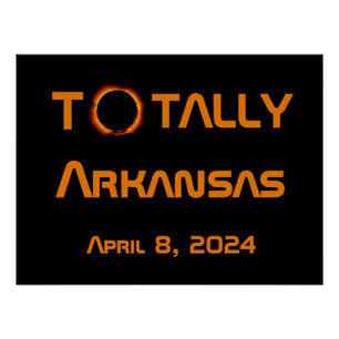 Arkansas 2024 totale zonsverduistering perfect poster