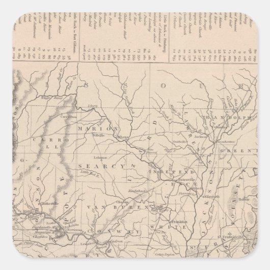 Arkansas 2 vierkante sticker (Voorkant)