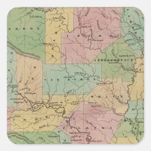 Arkansas 4 vierkante sticker (Voorkant)