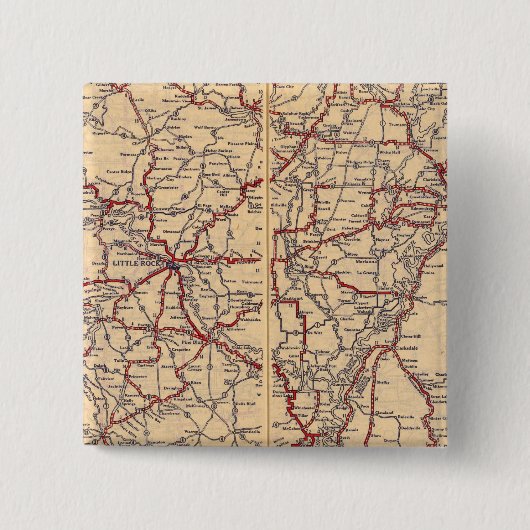 Arkansas 5 vierkante button 5,1 cm (Voorkant)