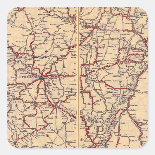 Arkansas 5 vierkante sticker (Voorkant)