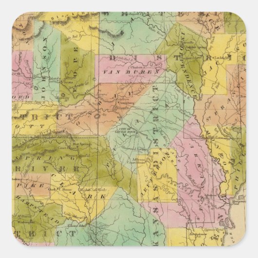 Arkansas 9 vierkante sticker (Voorkant)