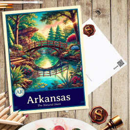Arkansas | Anime Stijl Cel Gearceerde Postkaart