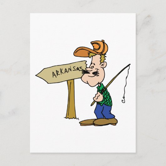 Arkansas AR Fisherman Vintage Travel Souvenir Briefkaart (Voorkant)