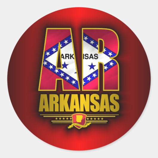 Arkansas (AR) Ronde Sticker (Voorkant)