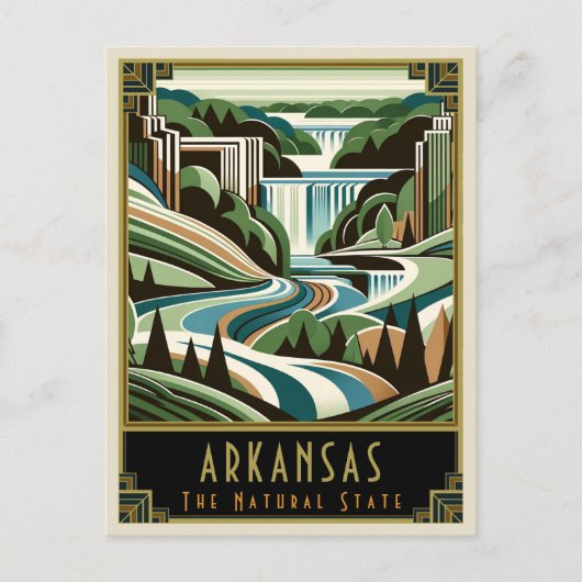 Arkansas | Art. Deco Briefkaart (Voorkant)