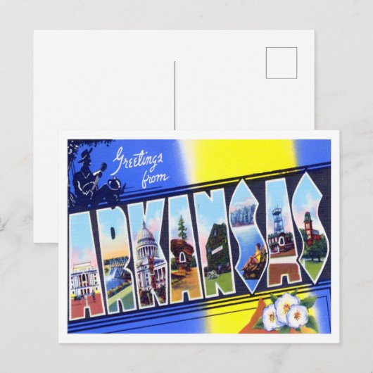 Arkansas  Big Letters Briefkaart (Voorkant / Achterkant)
