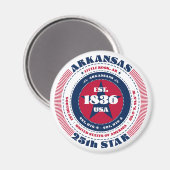 Arkansas Circle Typography Souvenir Magnet (Voorkant / Achterkant)