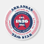 Arkansas Circle Typography Souvenir Magnet (Voorkant)