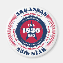 Arkansas Circle Typography Souvenir Magnet