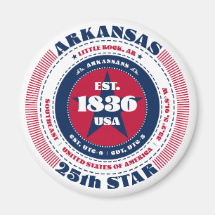 Arkansas Circle Typography Souvenir Magnet