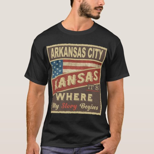 ARKANSAS CITY, KS Het is waar mijn verhaal begint T-shirt (Voorkant)