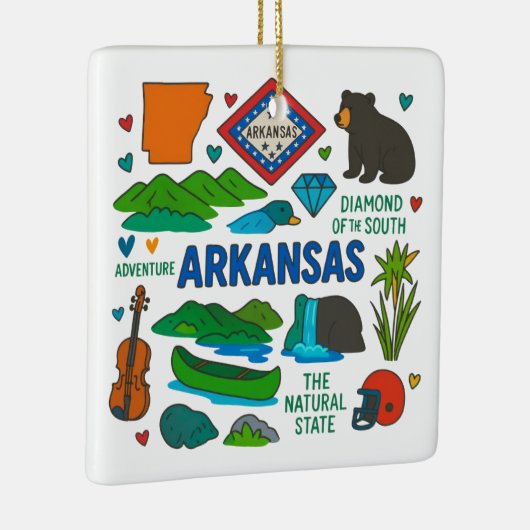 Arkansas Custom Family Trip Keepsake Kerstmis Keramisch Ornament (Rechts)