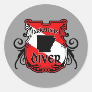 Arkansas Diver Ronde Sticker